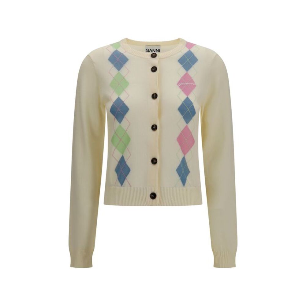 Ganni Women Diamond-Pattern Cardigan